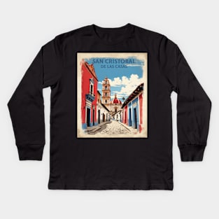 San Cristobal de las Casas Chiapas Mexico Vintage Poster Tourism Kids Long Sleeve T-Shirt